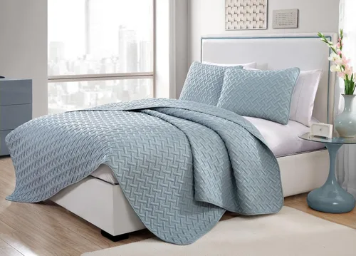 Vista 8 de VCNY Home - Juego de edredón para cama individual de 2 piezas, alternativa a edredón tamaño individual, colcha de tejido de cesta con funda