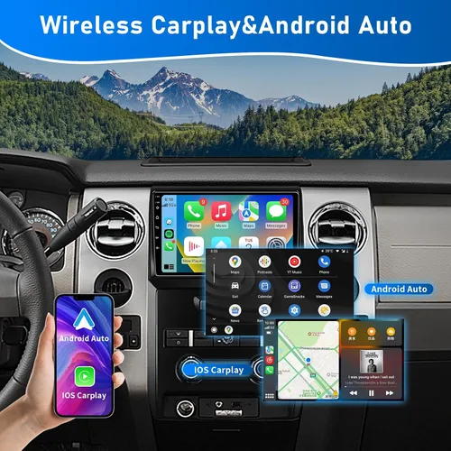 Vista 3 de 9.2 pulgadas Android 13 Car Stereo Upgrade Radio para Ford F150 F-150 2009 2010 2011 2012, 4G RAM 32G ROM navegación reemplazo inalámbrico Carplay