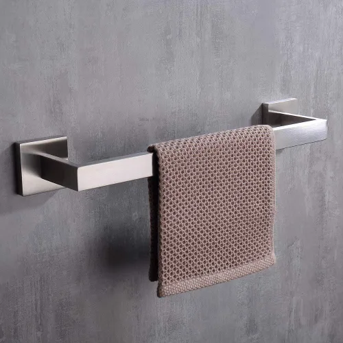 Vista 2 de TASTOS Toallero de 16 pulgadas de níquel cepillado, soporte cuadrado de acero inoxidable para baño, cocina, montado en la pared