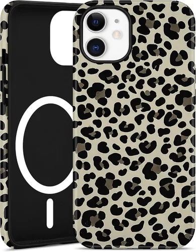 Vista 43 de Jusy Compatible con MagSafe Brown Tortoise Shell Print Phone Case para iPhone 7/8/SE, funda protectora magnética de lujo de TPU suave