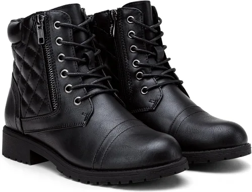 Vista 6 de Vepose - Botas de combate a la moda para mujer, altura al tobillo