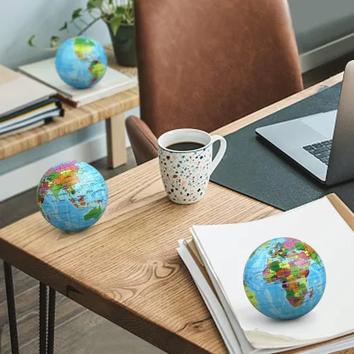 Vista 8 de Umnodobn Mini Earth - Pelotas blandas blandas de 3.7 pulgadas para niños y niñas, juguetes de geografía educativa, juguete de aprendizaje sensorial