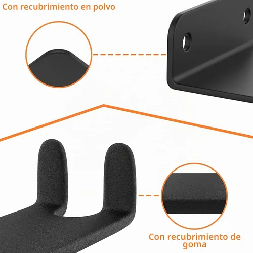 Vista 7 de WALMANN - Paquete de 2 soportes para pedales de bicicleta, soporte de pared horizontal resistente Soporte de pared para bicicleta para garaje