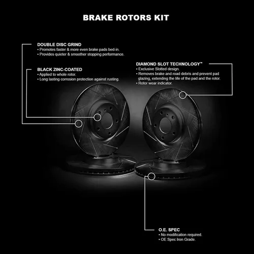 Vista 3 de R1 Concepts Kit de frenos y rotores traseros delanteros Disco de freno Rotores de freno Compatible con Honda Civic 2017-2021