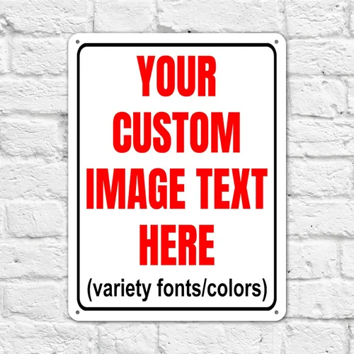 Vista 9 de Letrero de calle personalizado, letrero de metal personalizado para oficina, negocios, lugar de trabajo, hogar, bar, interior/exterior con logotipo