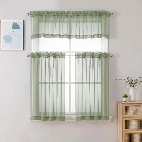 Vista 101 de Gwine Cortinas traslúcidas doradas de 96 pulgadas de largo, 2 paneles para Dorado