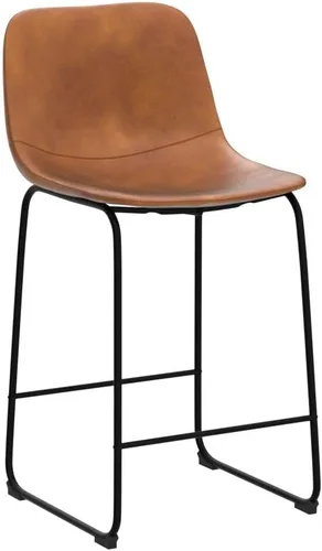 Vista 5 de Bar Stools Set of 2, 26 Inches Counter Height Barstools (Brown)
