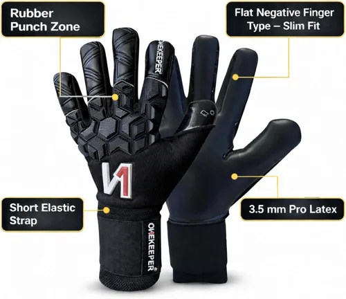 Vista 3 de ONEKEEPER ACE Guantes de portero – Protección sin dedos – Guantes de portero de fútbol profesional para niños, jóvenes y adultos – látex de contacto