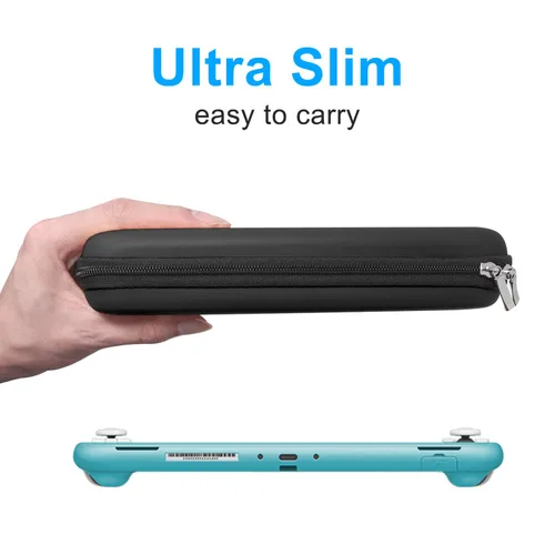 Vista 5 de Funda de transporte Plus TPU y protector de pantalla compatible con Nintendo Switch Lite, kit de accesorios 4 en 1, funda portátil de viaje viene
