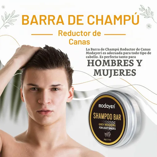 Vista 3 de Grey Hair Restoring Solid Shampoo Bar - Carbón de bambú Tratamiento especial para oscurecer naturalmente el cabello gris y blanco, 2.15 onzas