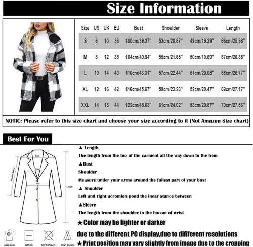 Vista 7 de TREBIN Chaquetas de franela para mujer, casual, cómoda, corta, de lana de cordero, chaqueta de lluvia para mujer