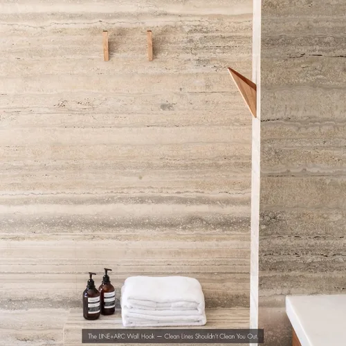 Vista 9 de LINE+ARC Gancho de pared de madera de olivo con tapa acrílica