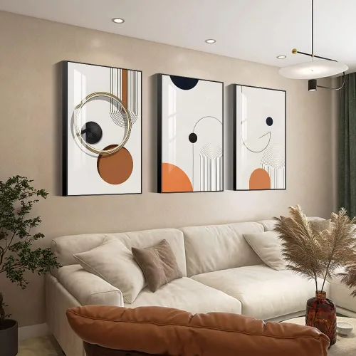 Vista 8 de FCHUI Arte de pared enmarcado, juego de 3 arte de pared bohemio, decoración moderna de mediados de siglo, 16 x 24 pulgadas, impresiones en lienzo