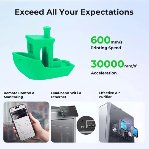Vista 3 de Creality Impresora 3D K2 Plus, compatible con impresión multicolor CFS, impresión rápida máxima de 23.622 in/s, cámaras AI duales, nivelación