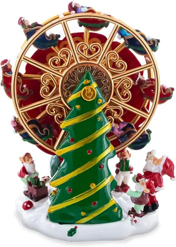 Vista 3 de Figura musical giratoria de rueda de la fortuna de Papá Noel