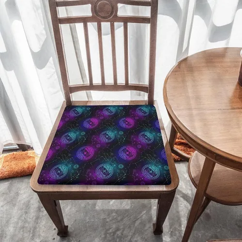 Vista 5 de Square Memory Foam Seat Cushion for Truckers & Office Workers Astrology Pisces Constellation, Ergonomic Lumbar Support & Pain Relief Pad