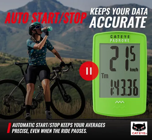 Vista 8 de CATEYE Computadora Inalámbrica para Bicicleta Padrone – Ciclocomputadora con Pantalla de Gran Tamaño, Velocímetro y Odómetro Inalámbricos, Montaje