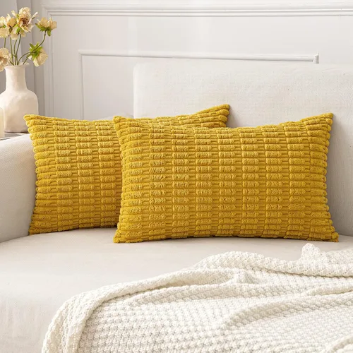 Vista 87 de MIULEE - Paquete de 2 fundas de cojín decorativas de corduroy, modernas y boho, suaves, con rayas, decoración del hogar, sofá, sala de estar, sillón
