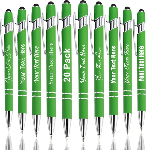 Vista 78 de Hasta 300 bolígrafos personalizados a granel con nombre personalizado con grabado gratis, puntas de lápiz capacitivo grabado, bolígrafo