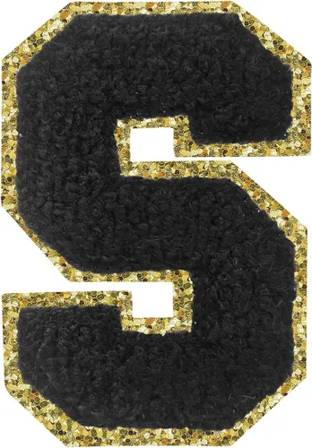 Vista 85 de 3Pcs Letter Patches Varsity Glitters Chenille,SPRT Iron on Blue Letter Patch,Alphabet Cloth Patch for Team Costume Decoration 3.1in Height S