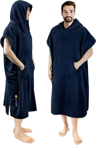Vista 10 de SUN CUBE Poncho de surf cambiador con capucha Toalla de microfibra absorbente de secado rápido con bolsillo para surfear, hombres y mujeres