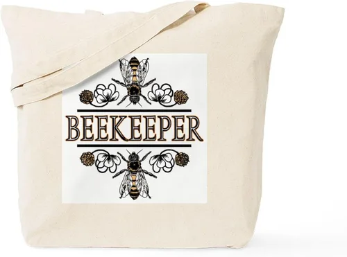 Vista 12 de CafePress The Beekeeper Tote Bag - Bolsa reutilizable de lona beige natural