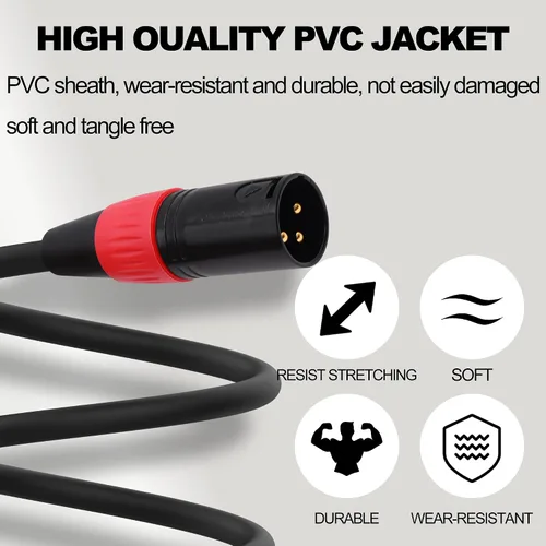 Vista 6 de XLR Adaptador de audio macho de 3 pines a 5 pines hembra Cable DMX Cable de altavoces Cable para micrófono DMX Luz de escenario -1M/3.3FT