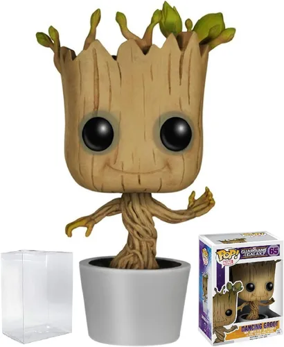 Vista 6 de POP Marvel: Guardianes de la Galaxia - Figura de vinilo Dancing Groot Funko Pop! (paquete con funda protectora compatible con Pop Box), multicolor