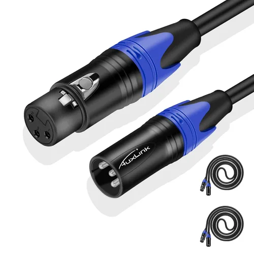 Vista 13 de Cable XLR, cables de micrófono de 1.5 pies, cable XLR corto macho a hembra de 3 pines adecuado para sistemas de altavoces, estación de radio