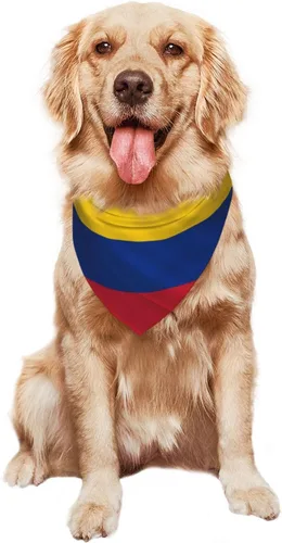 Vista 8 de Bufanda para perro con bandera de Colombia, bandana para mascotas, baberos para mascotas