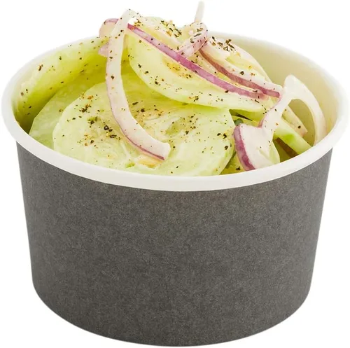 Vista 98 de Restaurantware Coppetta - Vasos de postre de 3 onzas, 50 tazas desechables para helado, tapas se venden por separado, cuencos de papel a cuadros