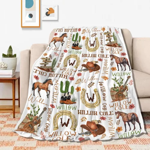 Vista 10 de Manta de caballos regalos para niñas y niños, manta de caballo regalos para decoración de bebé, manta de felpa suave y ligera de franela polar