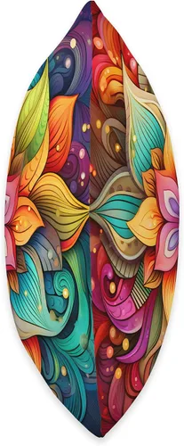 Vista 2 de Boho Flower Designs Groovy - Almohada psicodélica retro con flores de hibisco, 16 x 16 pulgadas, multicolor
