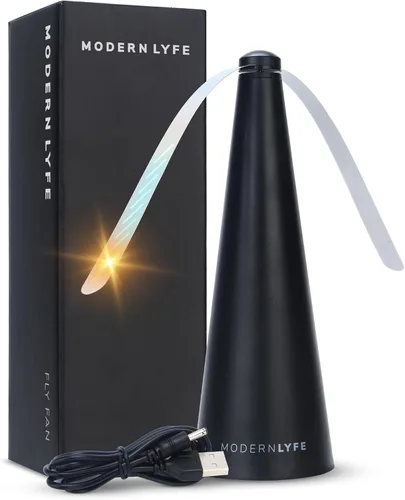 Vista 11 de Ventiladores Antimoscas para Mesas de Modern Lyfe - Alimentados por Batería AA y USB - Matamoscas Accesorio para Acampar al Aire Libre o para Comida