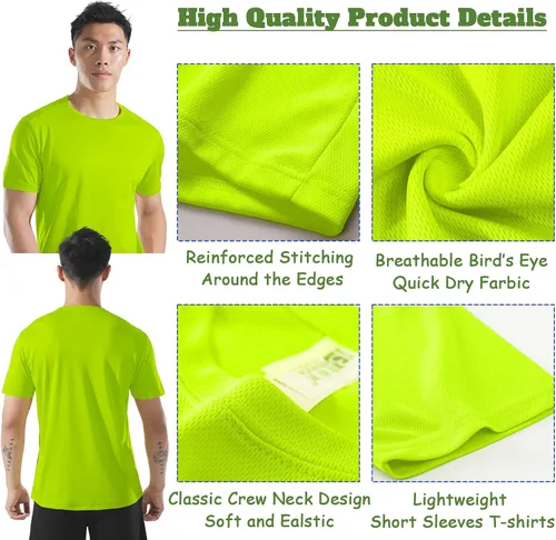 Vista 3 de BeautyWill Camisas de alta visibilidad de manga larga clase 2 reflectantes ANSI con bolsillo camisas de seguridad para hombres y mujeres