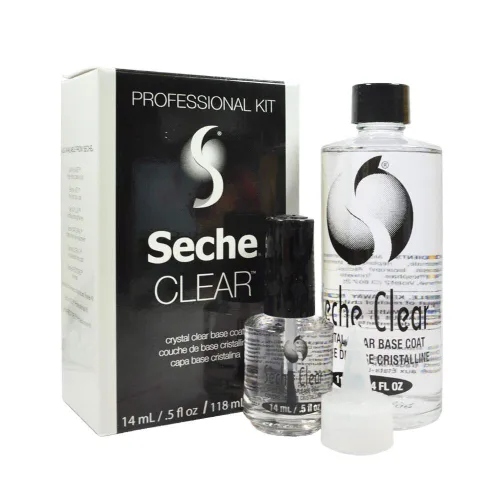 Vista 2 de Seche Kit profesional transparente, capa base transparente para esmalte de uñas, 16 onzas y 4 paquetes de 0.5 onzas de repuesto