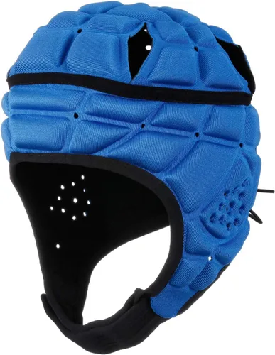 Vista 7 de Surlim Casco de fútbol con bandera de carcasa suave para jóvenes, casco de Negro
