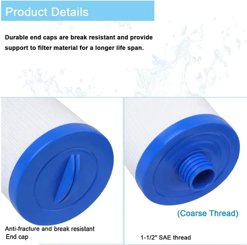 Vista 2 de Ketofa Cartuchos de repuesto para filtros de spa compatibles con Unicel 6CH-940 Filbur, para Pleatco PWW50P3, 45 pies cuadrados de carga superior