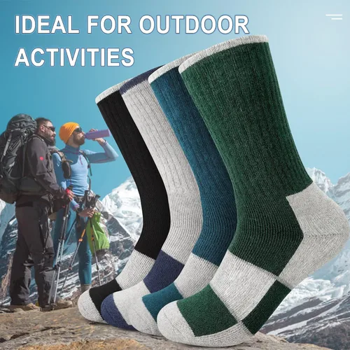 Vista 6 de Reamphy Calcetines térmicos para hombre, calcetines cálidos de lana gruesa para hombre, calcetines de invierno suaves para caminar, senderismo