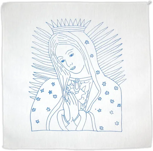 Vista 4 de Servilletas para bordar a mano mexicanas con dibujo Servilletas mexicanas con dibujo para bordar a mano (Flores 2)