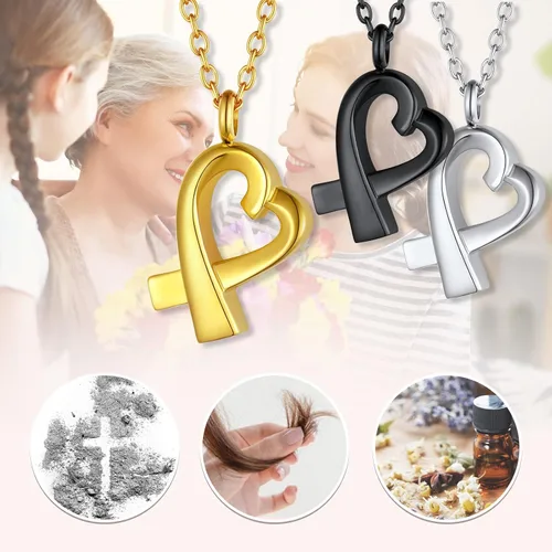 Vista 84 de FindChic Collares personalizados con urna para cenizas, barra vertical, gato, luna, reloj de arena, garra de perro, acero inoxidable, chapado en oro