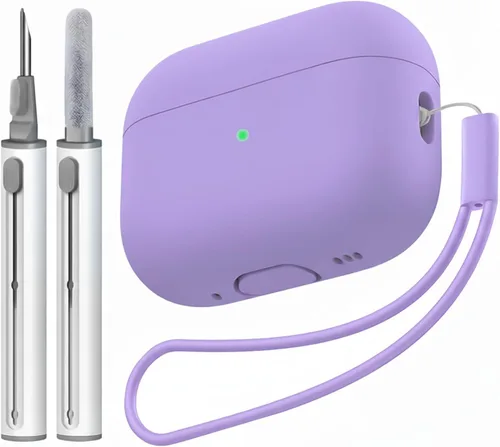 Vista 39 de Compatible con Airpods Pro 2 Case, Funda Protectora de Piel de Silicona Suave con Kit de Limpieza y Cordón Compatible para AirPod Pro de 2ª