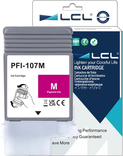 Vista 9 de LCL PFI-107 Cartucho de tinta negro de 4.4 fl oz de repuesto para Canon PFI-107 PFI-107BK PFI107BK para impresoras Canon ImagePROGRAF iPF670 iPF680