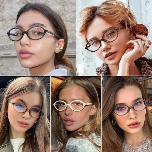 Vista 8 de Dollger Oval Blue Light Glasses for Women Men Fashion Retro 90s Small Frame Computer Glasses