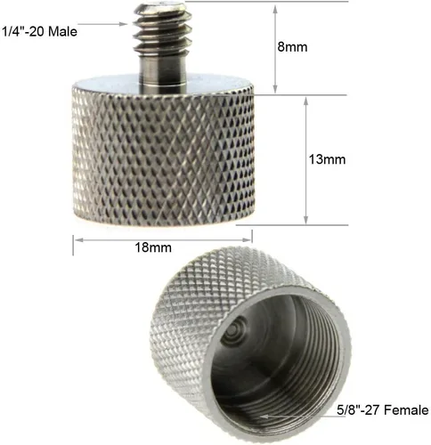 Vista 2 de CAMVATE 5/8"-27 Hembra a 1/4"-20 Tornillo de micrófono macho para monitor de cámara