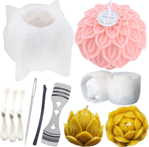 Vista 20 de Kit de 11 Piezas de Agujas para Velas, Herramienta de Inserción de Mecha Moldes Aguja Perforadora con Gancho con Ojo, Aguja para Mechas de Velas
