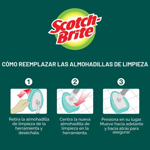 Vista 9 de Scotch-Brite - Kit extensible de limpieza para tina y azulejos, 1 mango y 3 fregadores