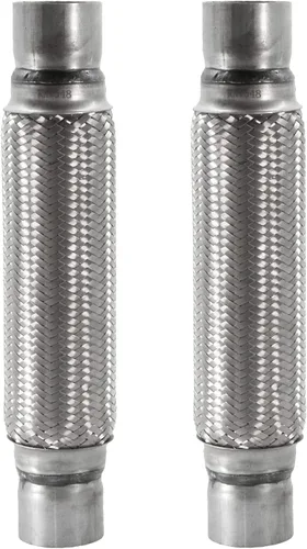 Vista 10 de Tubo Flexible de Entrada de Escape de 2.5 pulgadas, ID x 10 de Longitud Tubo Flexible, Acero Inoxidable Doble Trenza Resistente Tipo Universal Tubo