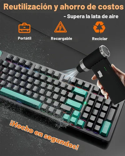 Vista 3 de Plumero del aire comprimido FT03, velocidad continua 1-100 ajustable Negro