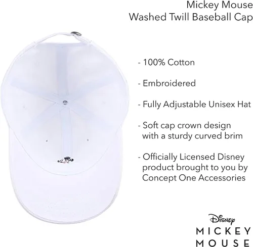 Vista 6 de Disney Mickey Mouse Embroidered Cotton Adjustable Dad Hat with Curved Brim